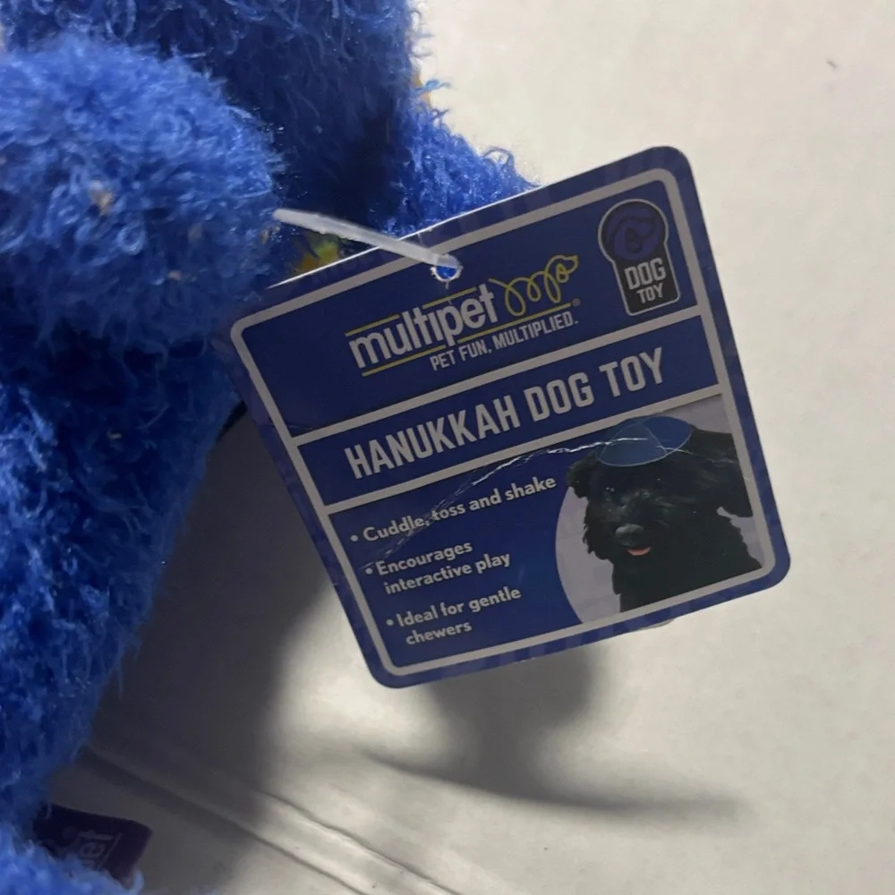 Hanukkah Blue Plush Dog Toy